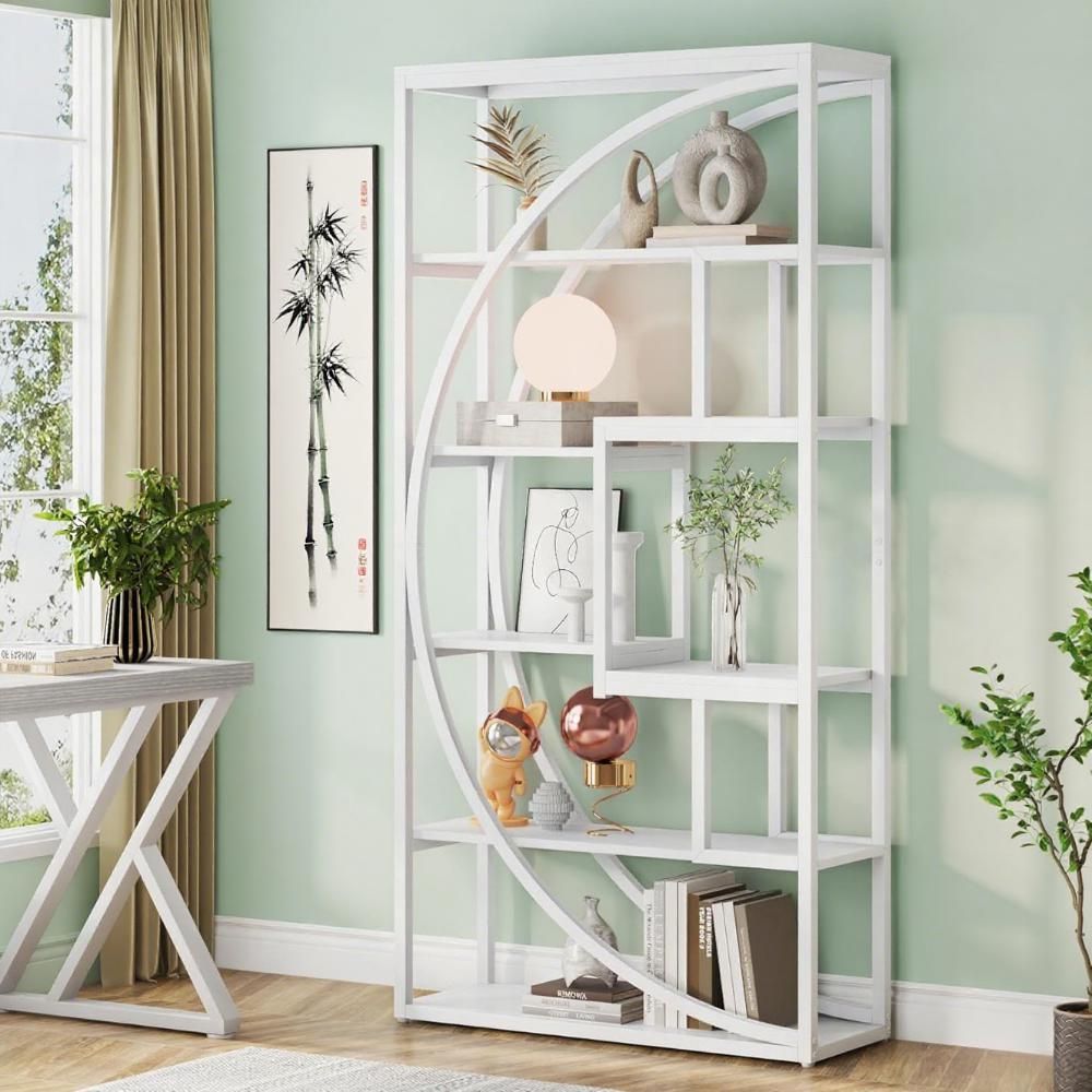 Modern Geometric Open-Shelf Bookcase
