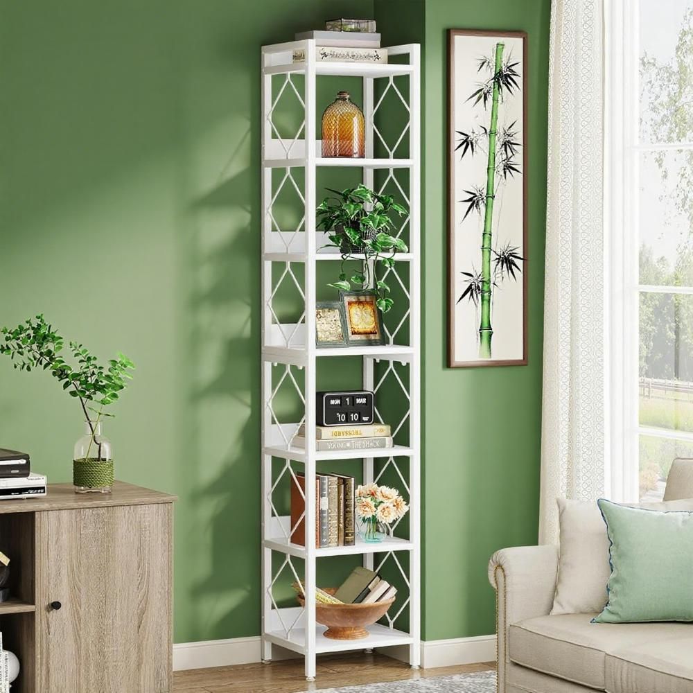 Tall Corner Bookshelf for Compact Rooms