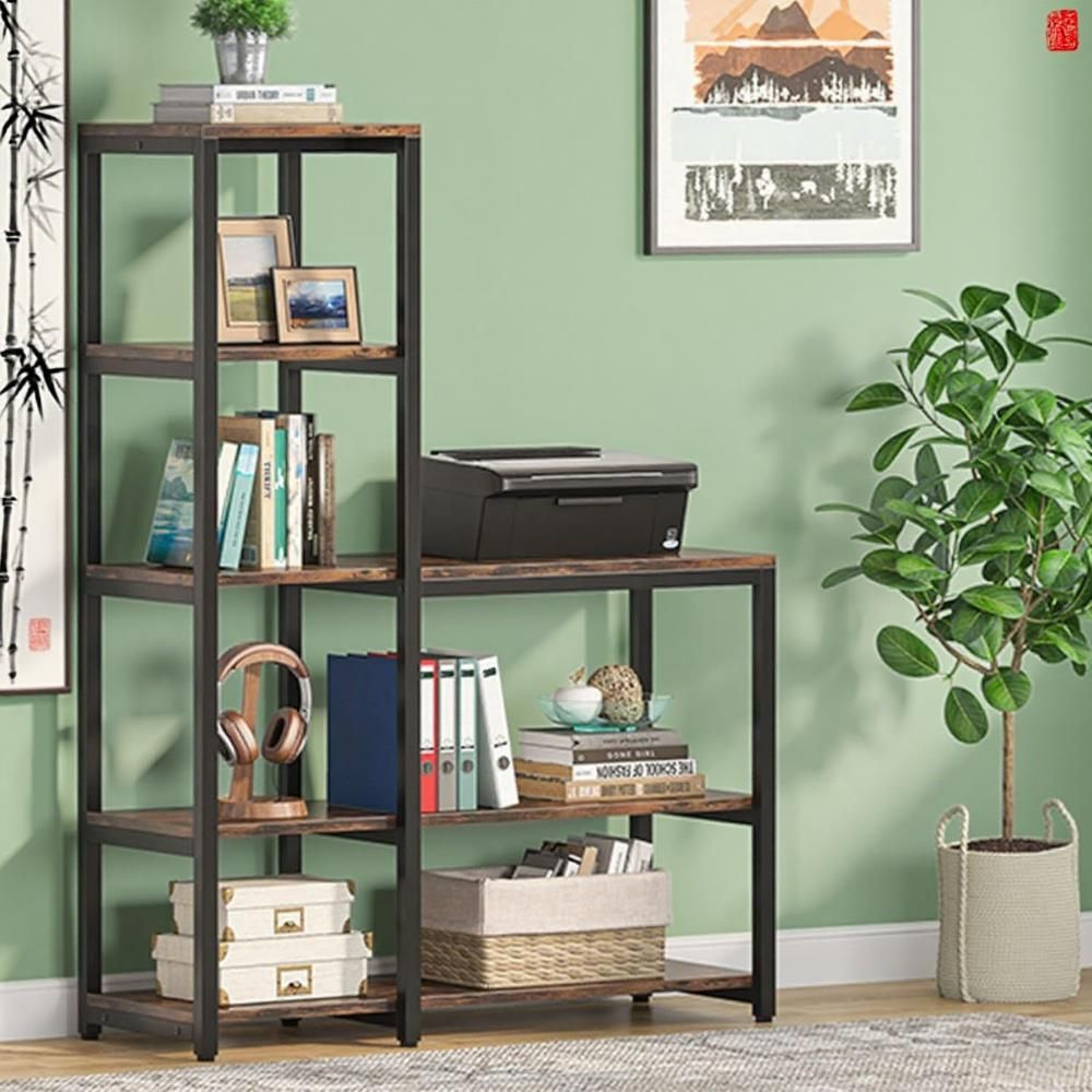 5-Tier L-Shaped Bookshelf – Versatile Display & Storage for Any Room