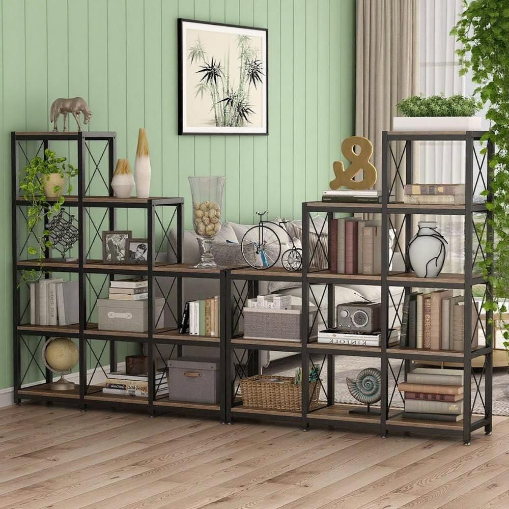 Nine-Cube Stepped Bookcase with Vintage Character