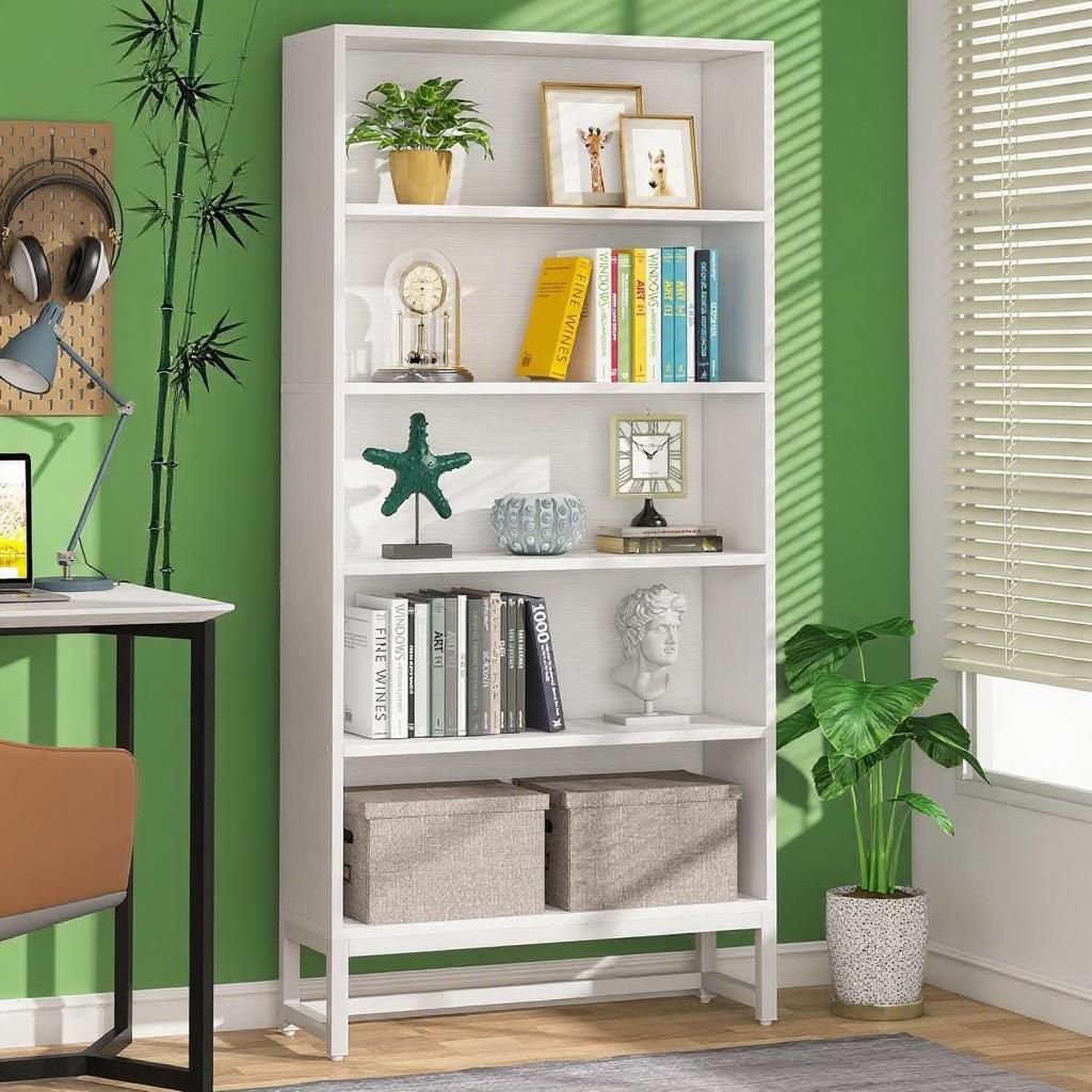 practical 5-Tier Bookshelf with Anti-Dumping Kit