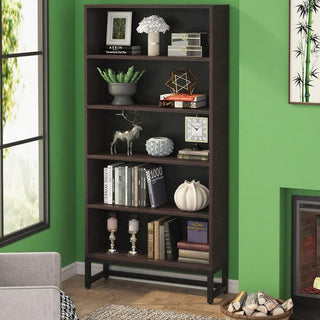 5-Tier Bookshelf with Closed Back and Anti-Dumping Kit
