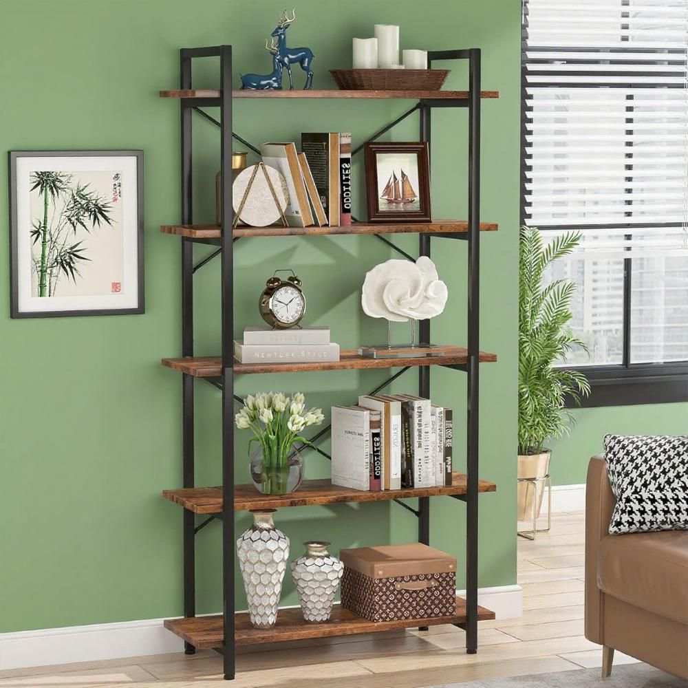 Large Open Bookshelf with Reinforced Stability