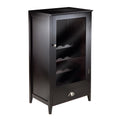 Modular Wine Cabinet with Clear Glass Door and Stemware Rack