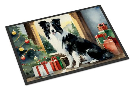 Border Collie Cozy Christmas Doormat for Seasonal Doorways