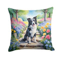 Border Collie Spring Path Art for Indoor or Outdoor Seating