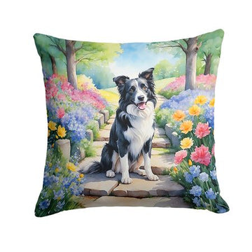 Border Collie Spring Path Art for Indoor or Outdoor Seating