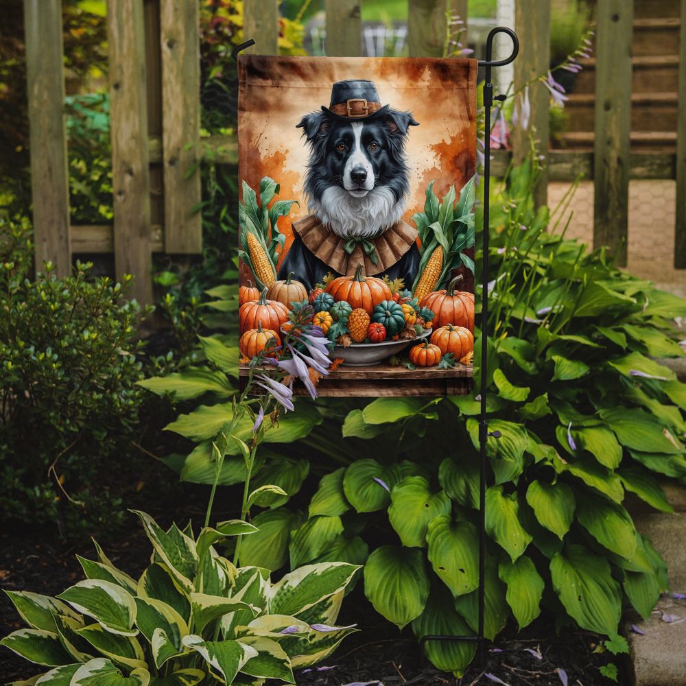 Border Collie Thanksgiving Garden Flag - Vibrant Outdoor Decor