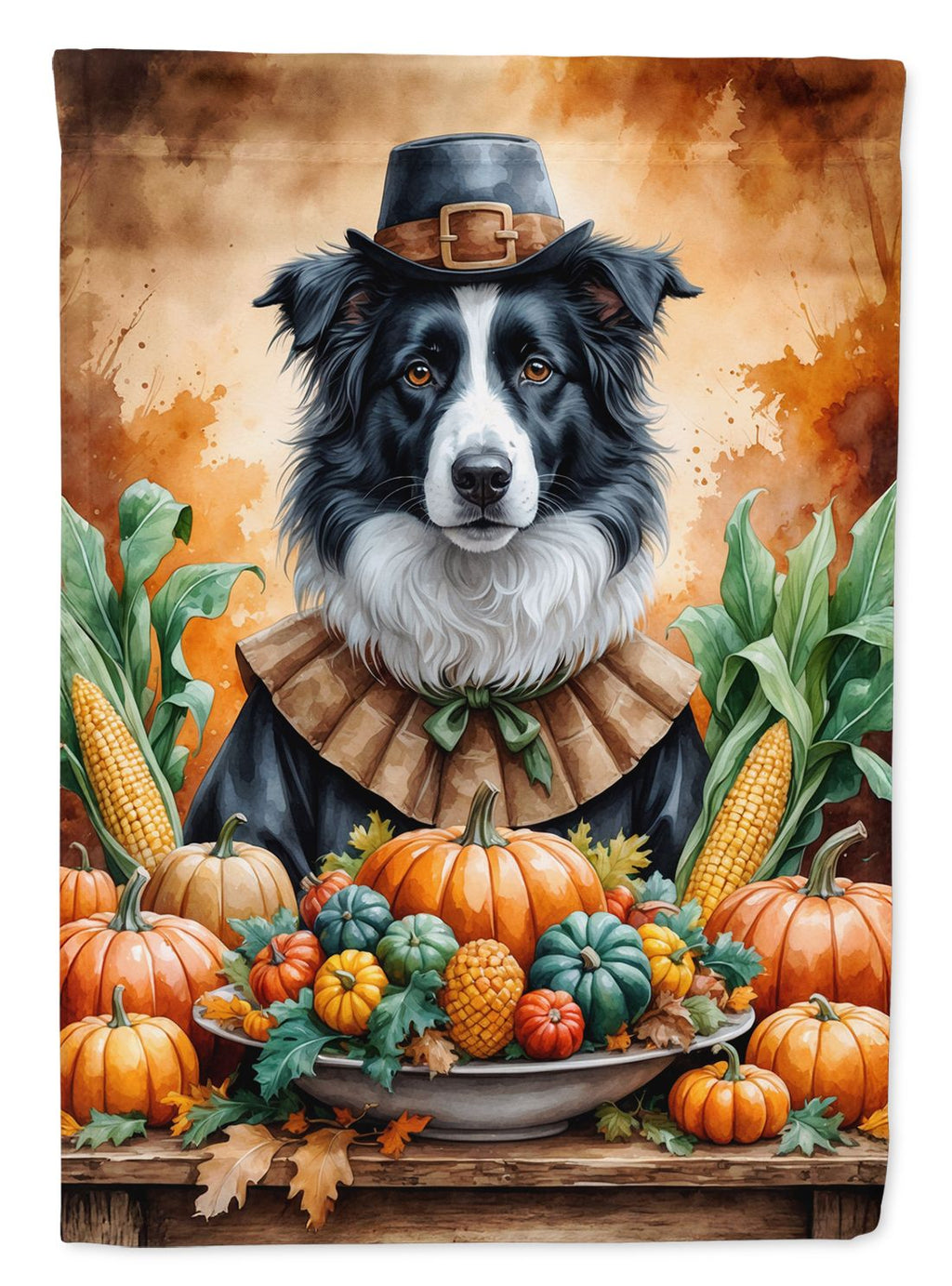 Border Collie Thanksgiving Garden Flag - Vibrant Outdoor Decor
