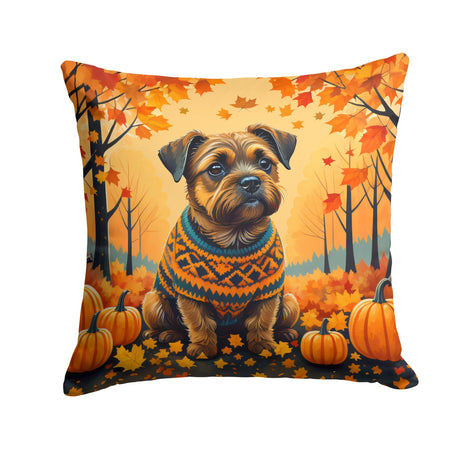 Border Terrier Fall Decorative Throw Pillow