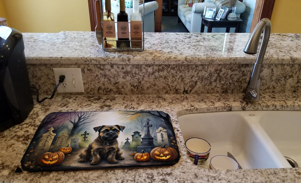 Border Terrier Halloween Dish Drying Mat