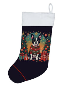 Boston Terrier Double-Sided Christmas Stocking