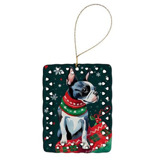 Boston Terrier Christmas Keepsake Ornament