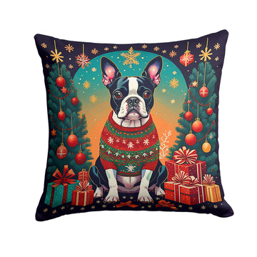 Boston Terrier Christmas Decorative Pillow