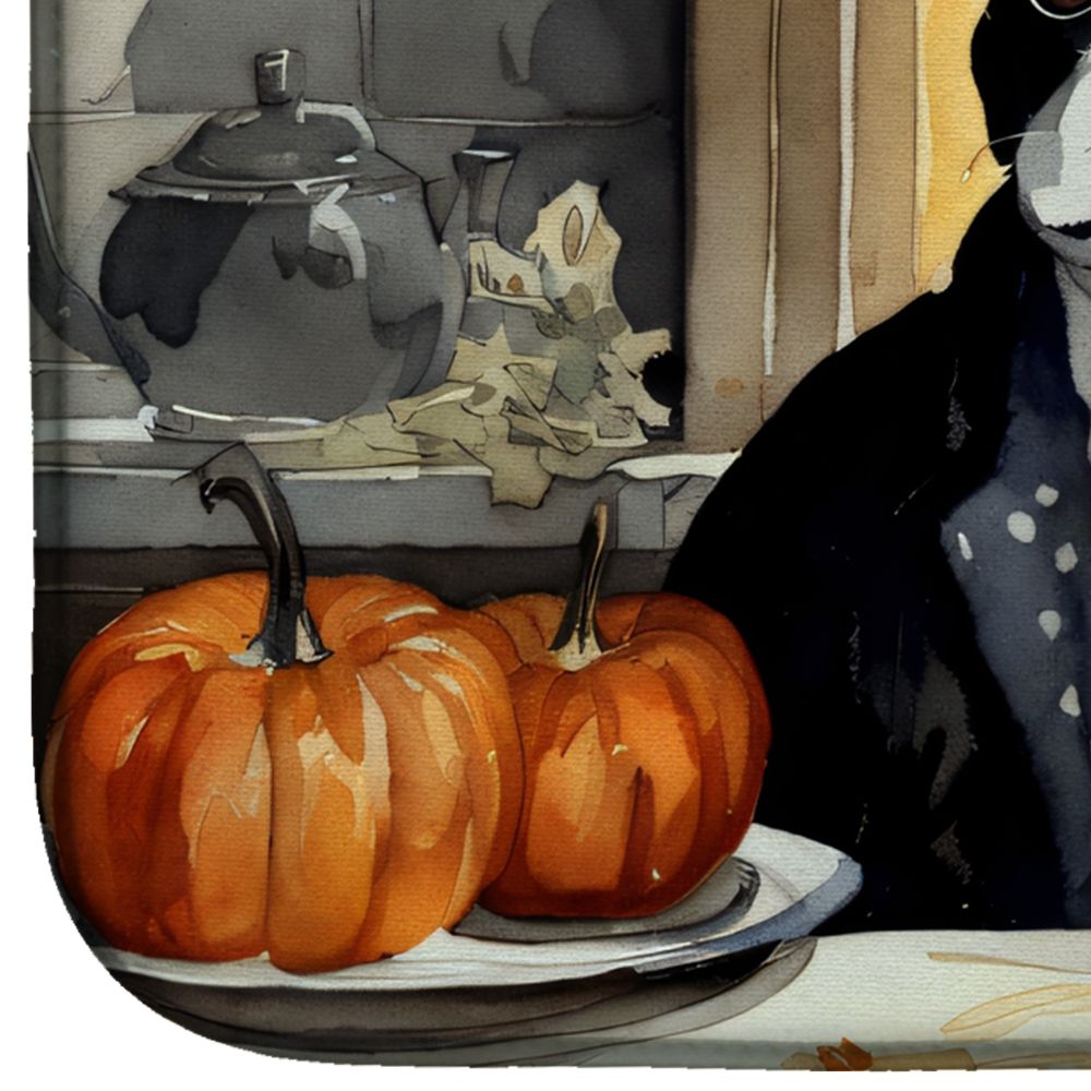 Boston Terrier Pumpkin Dish Drying Mat