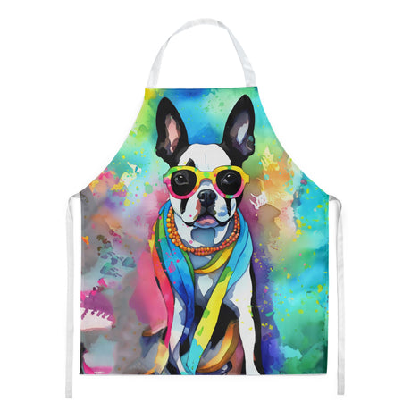 Boston Terrier Hippie Dawg Bib Apron