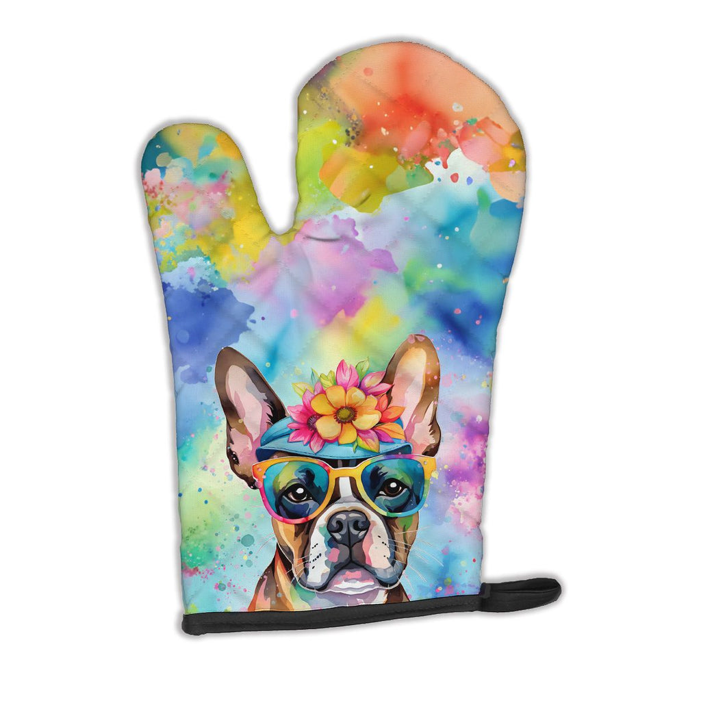 Boston Terrier Hippie Dawg Right-Hand Oven Mitt