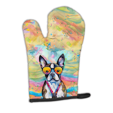 Boston Terrier Hippie Dawg Right-Hand Oven Mitt