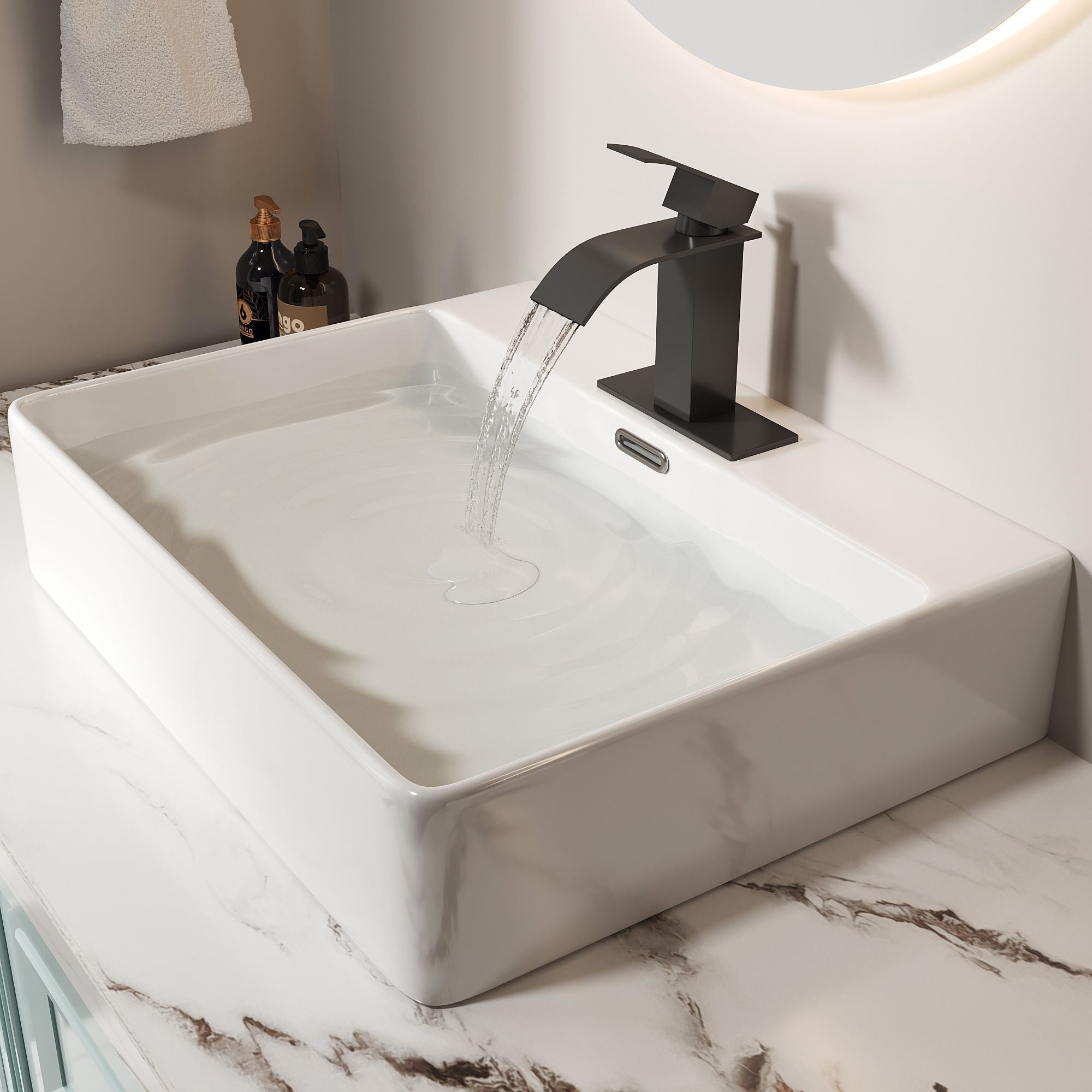 Bothwa Home Harlow Single Handle Bathroom Faucet in Matt Black