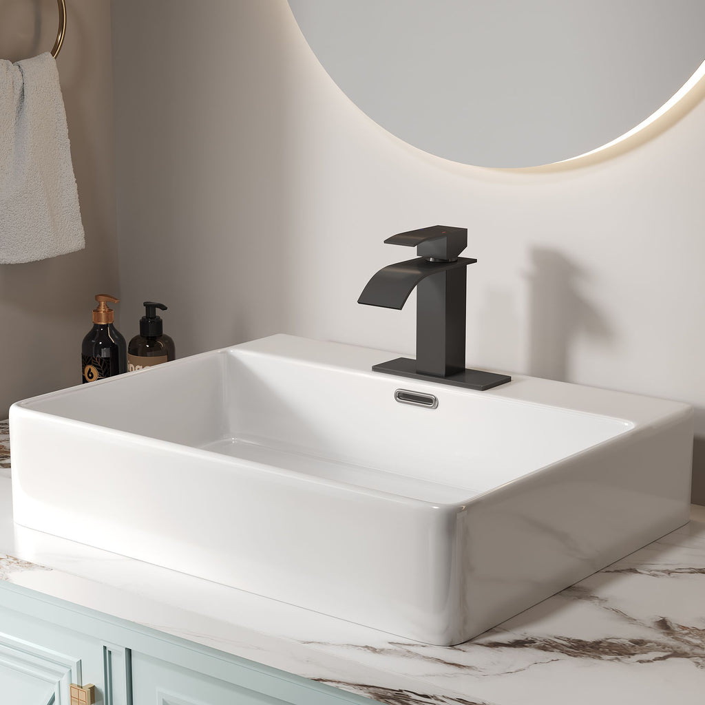 Bothwa Home Harlow Single Handle Bathroom Faucet in Matt Black