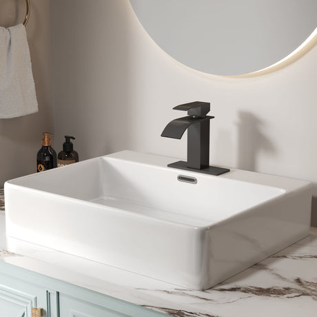 Bothwa Home Harlow Single Handle Bathroom Faucet in Matt Black