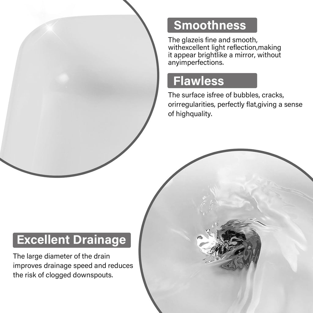 Rectangular White Countertop Basin with High-Gloss Finish