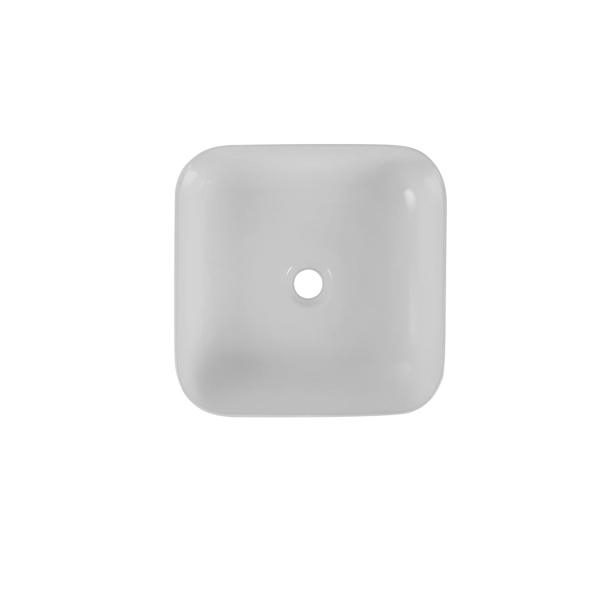 Square Countertop Basin with a White High-Gloss Finish