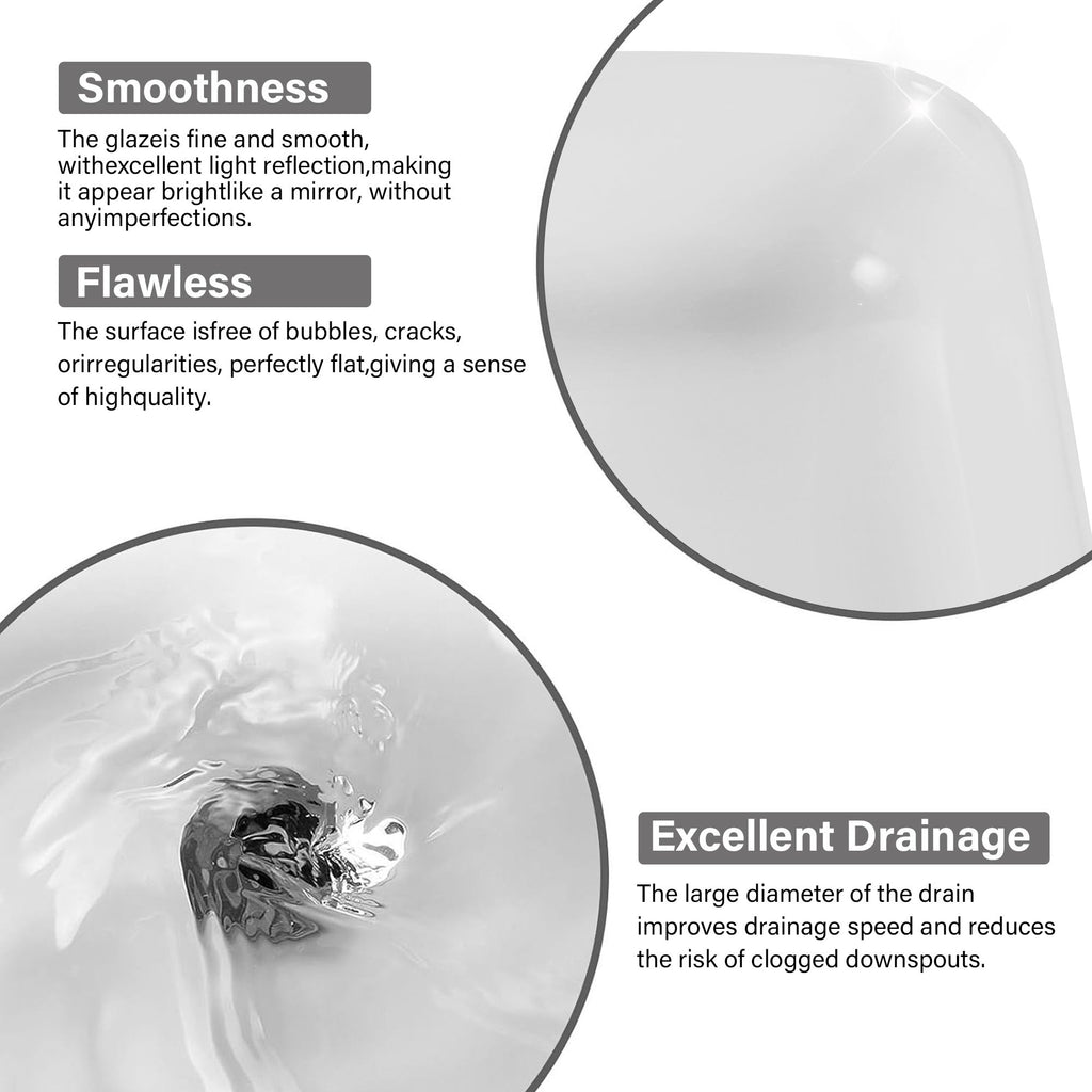 Square Countertop Basin with a White High-Gloss Finish