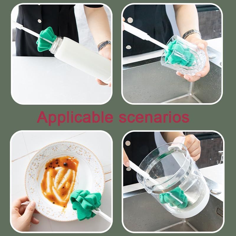 Bottle Cleaning Brush Set with Adjustable Handles – 2 Pieces with Hook