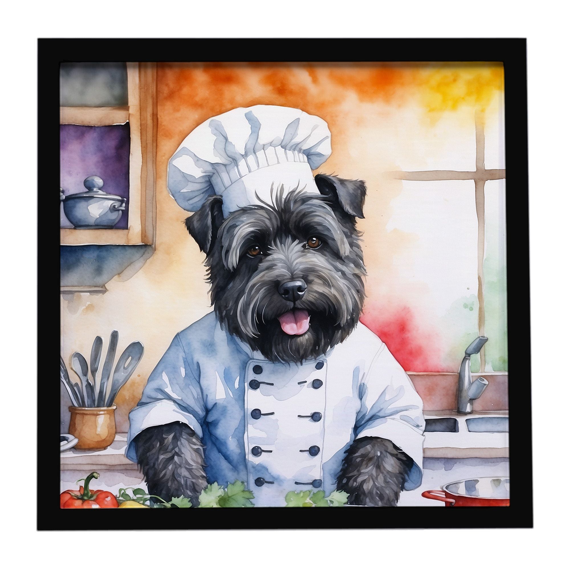 The Chef Framed Metal Print - Modern Wall Art for Kitchen or Bathroom