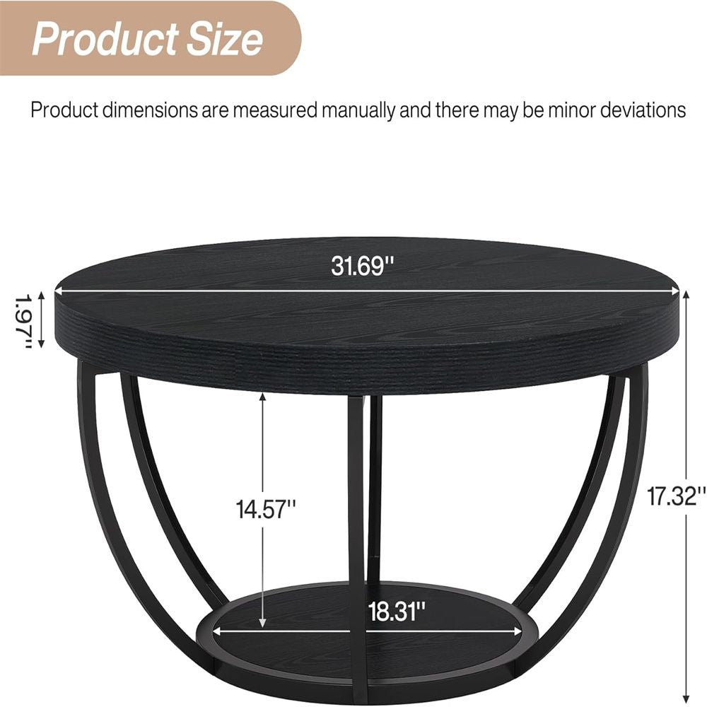 Modern Round Two-Tier Coffee Table