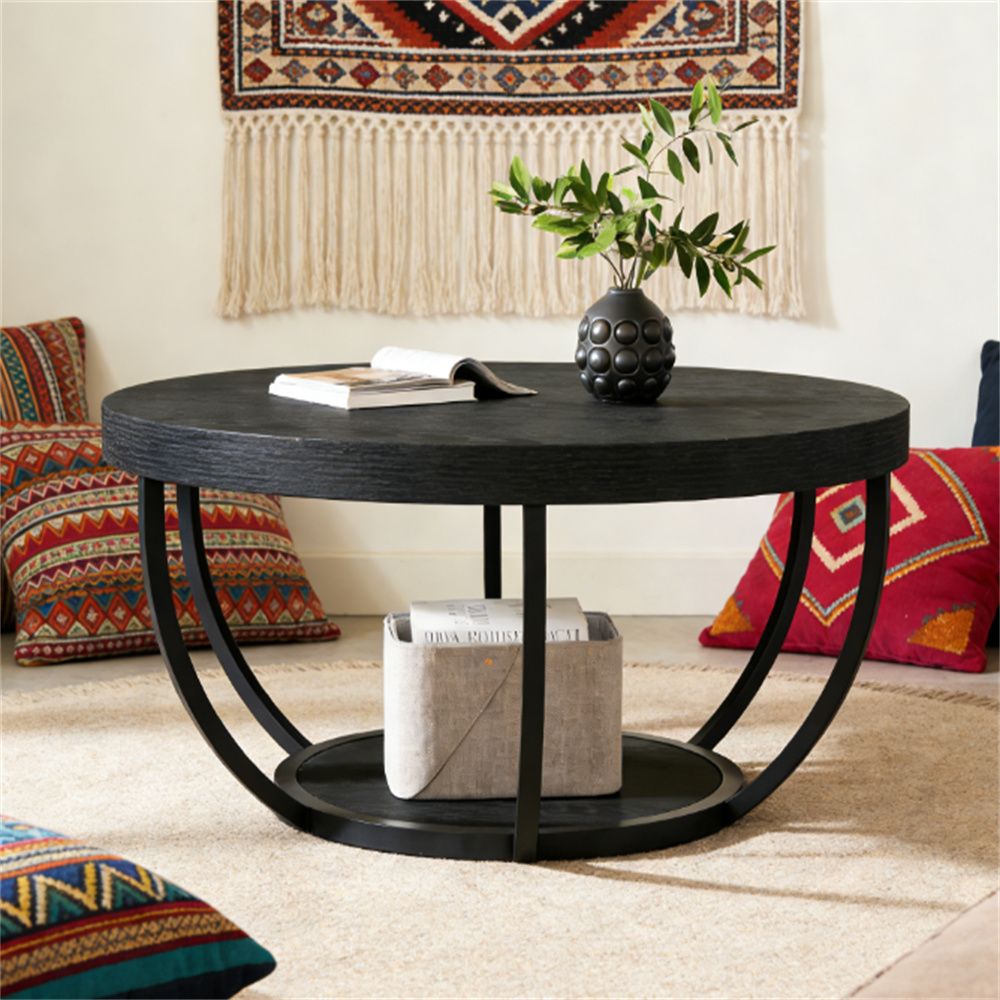 Modern Round Two-Tier Coffee Table
