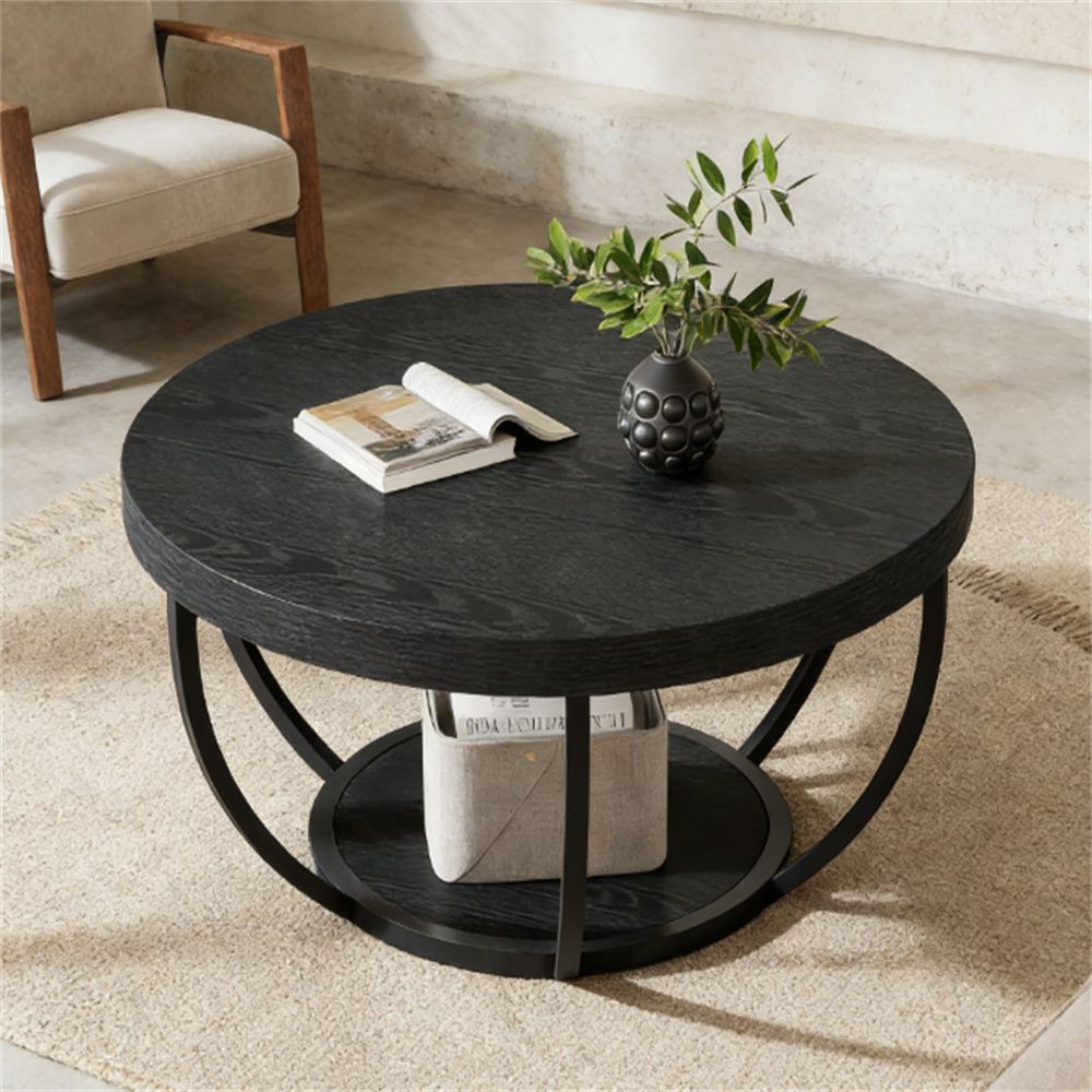 Modern Round Two-Tier Coffee Table