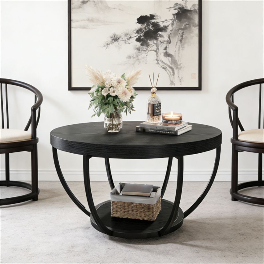 Modern Round Two-Tier Coffee Table