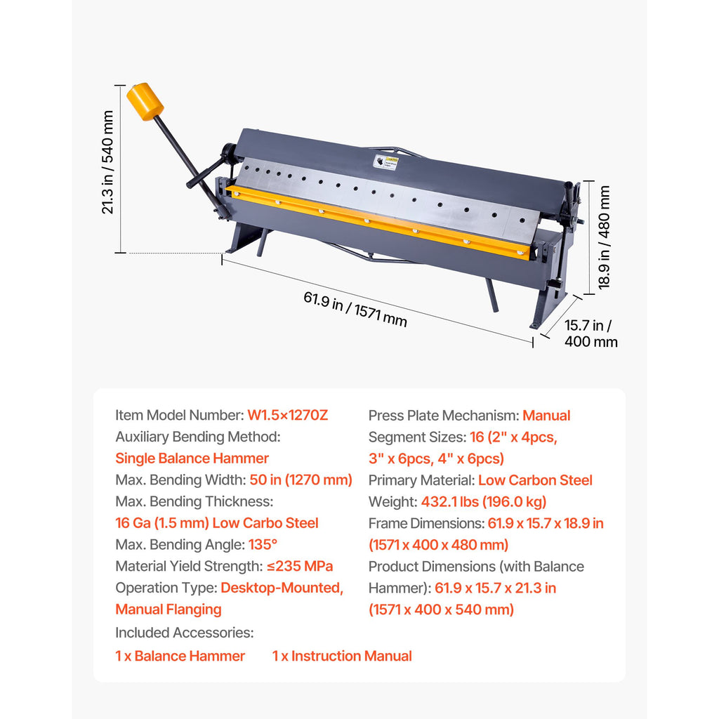 Box and Pan Brake with Modular Segment Fingers