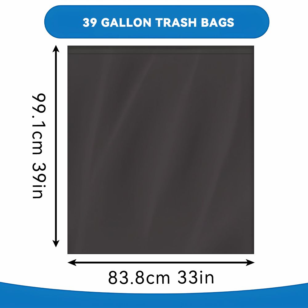 70 Count Puncture Resistant Trash Bags – 39 Gallon, Scent-Free, Leak-Proof