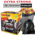 70 Count Puncture Resistant Trash Bags – 39 Gallon, Scent-Free, Leak-Proof