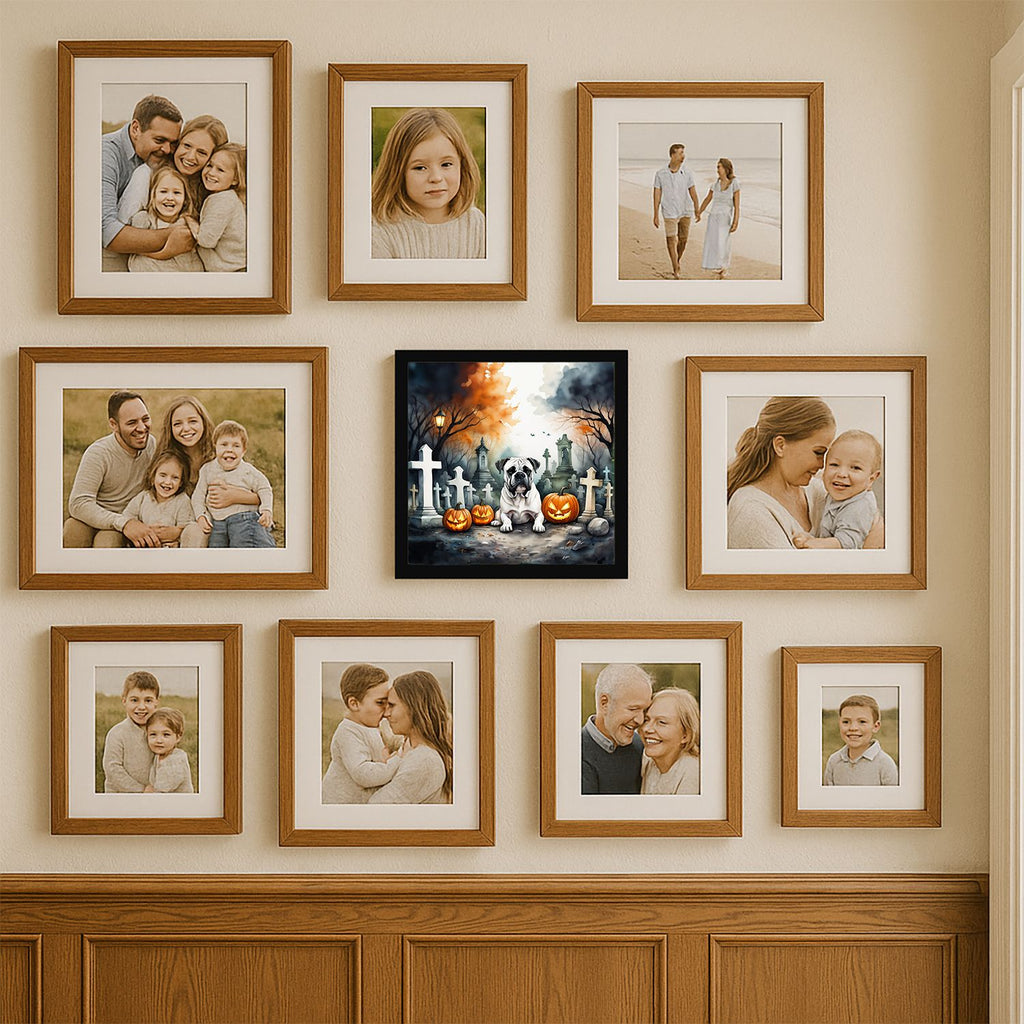 Spooky Boxer Halloween Framed Wall Art