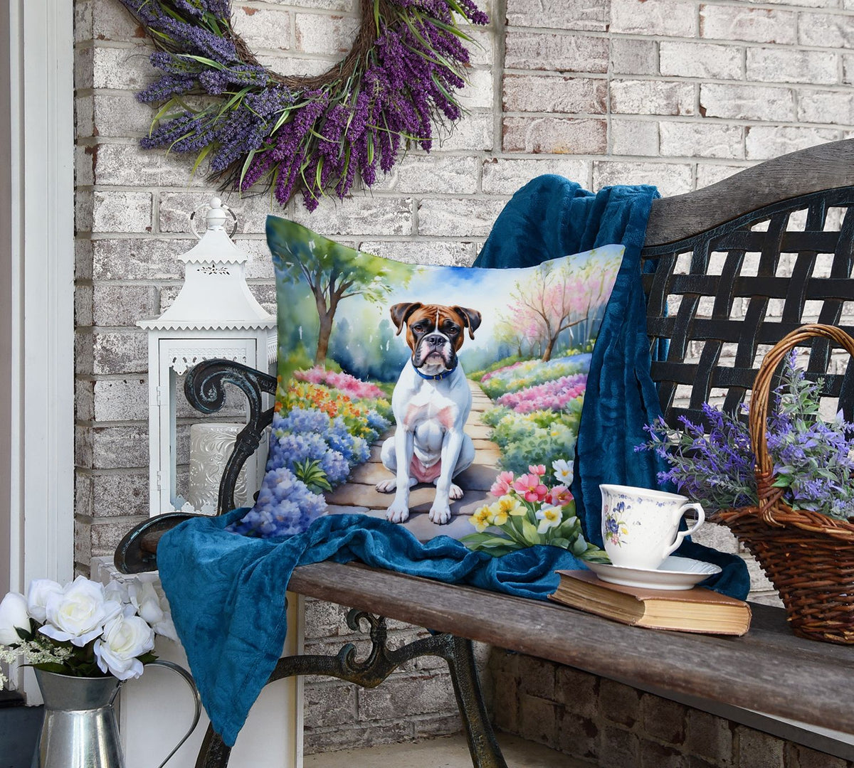 Boxer Spring Path Indoor-Outdoor Throw Pillow