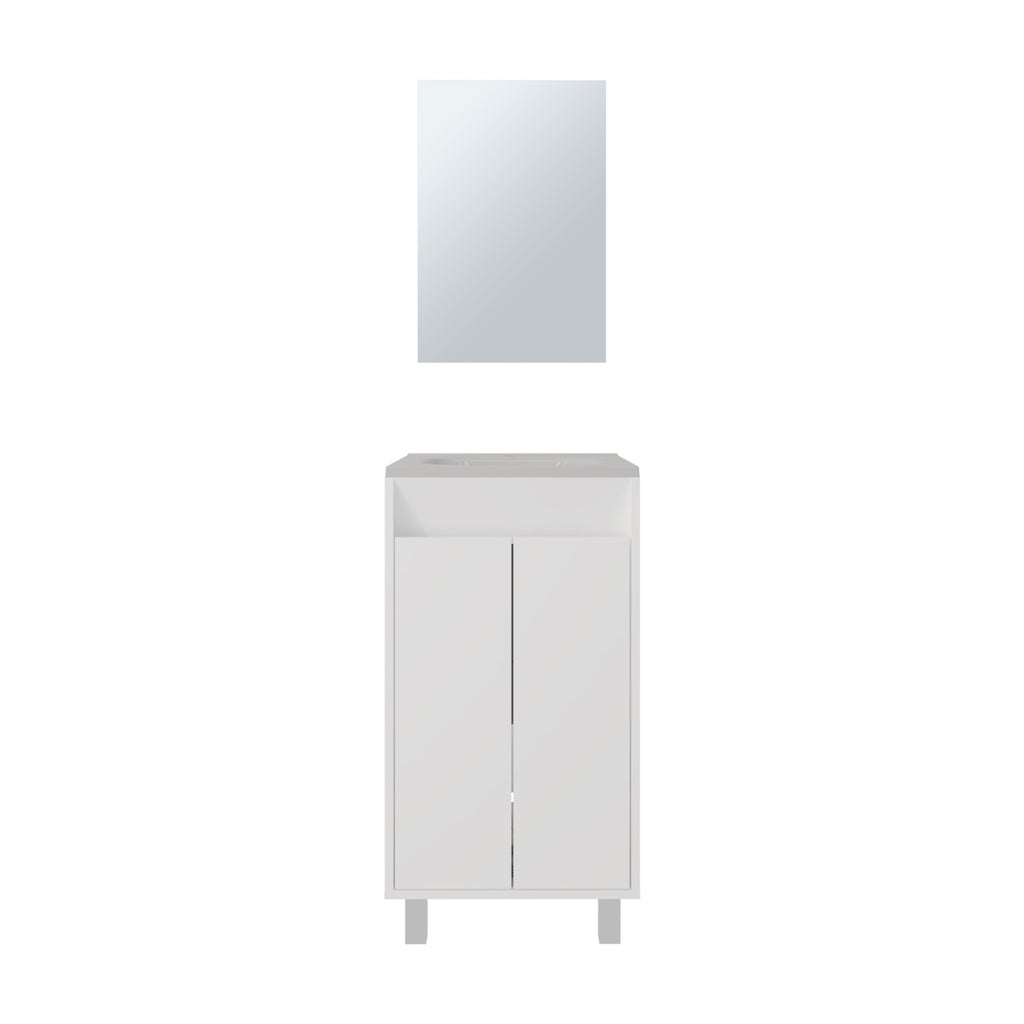 Brady Mirror Bathroom Cabinet, One Door, Two Shelves, White