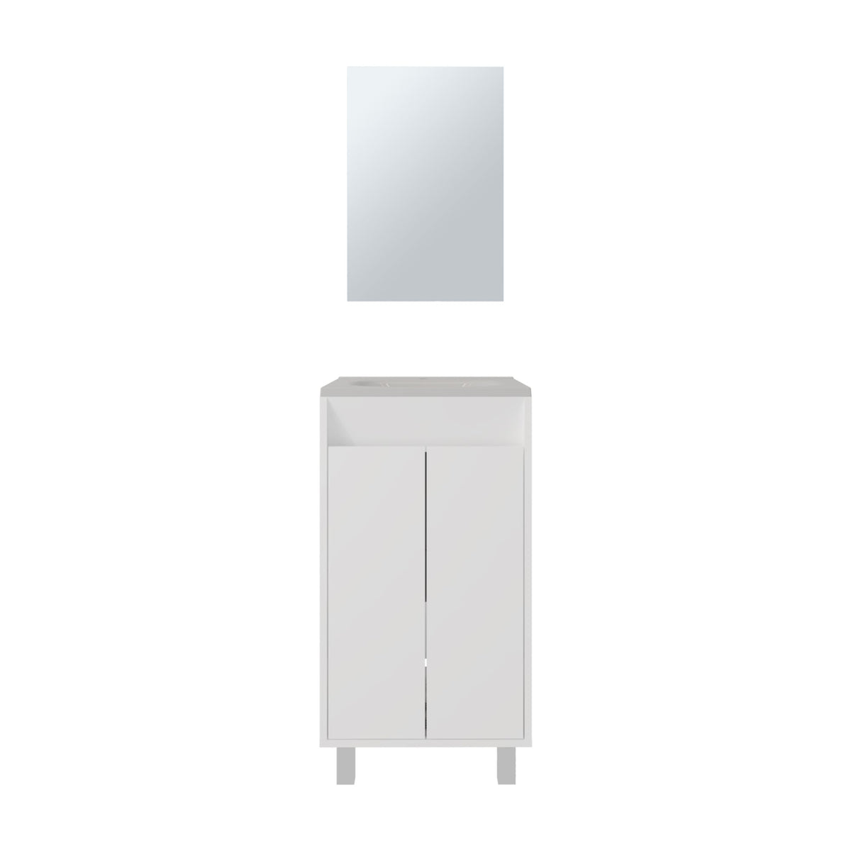 Brady Mirror Bathroom Cabinet, One Door, Two Shelves, White