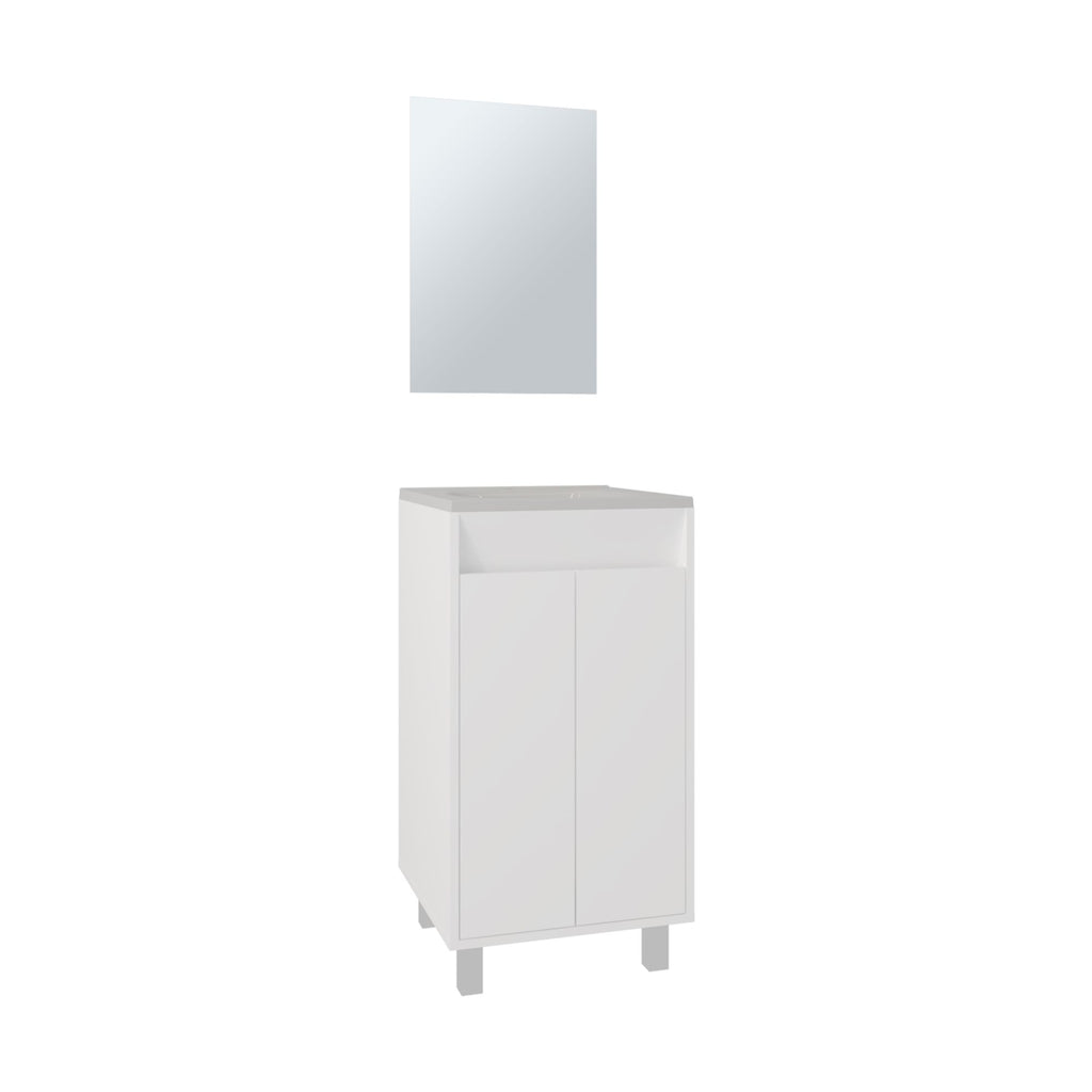 Brady Mirror Bathroom Cabinet, One Door, Two Shelves, White