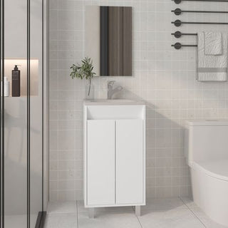 Brady Mirror Bathroom Cabinet, One Door, Two Shelves, White