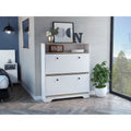 Brandford Shoe Rack with Superior Top and Two Shelves, Light Oak/White - Light Oak / White