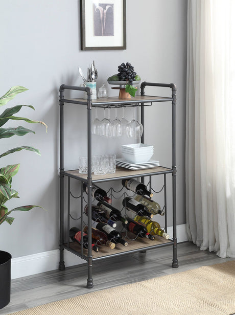 Brantley Industrial Three-Tier Wine Rack