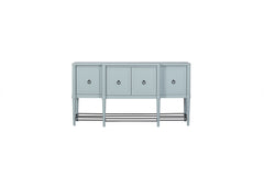Breakfront Sideboard with Ocean Finish and Metal Accents