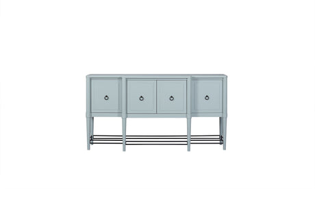 Breakfront Sideboard with Ocean Finish and Metal Accents