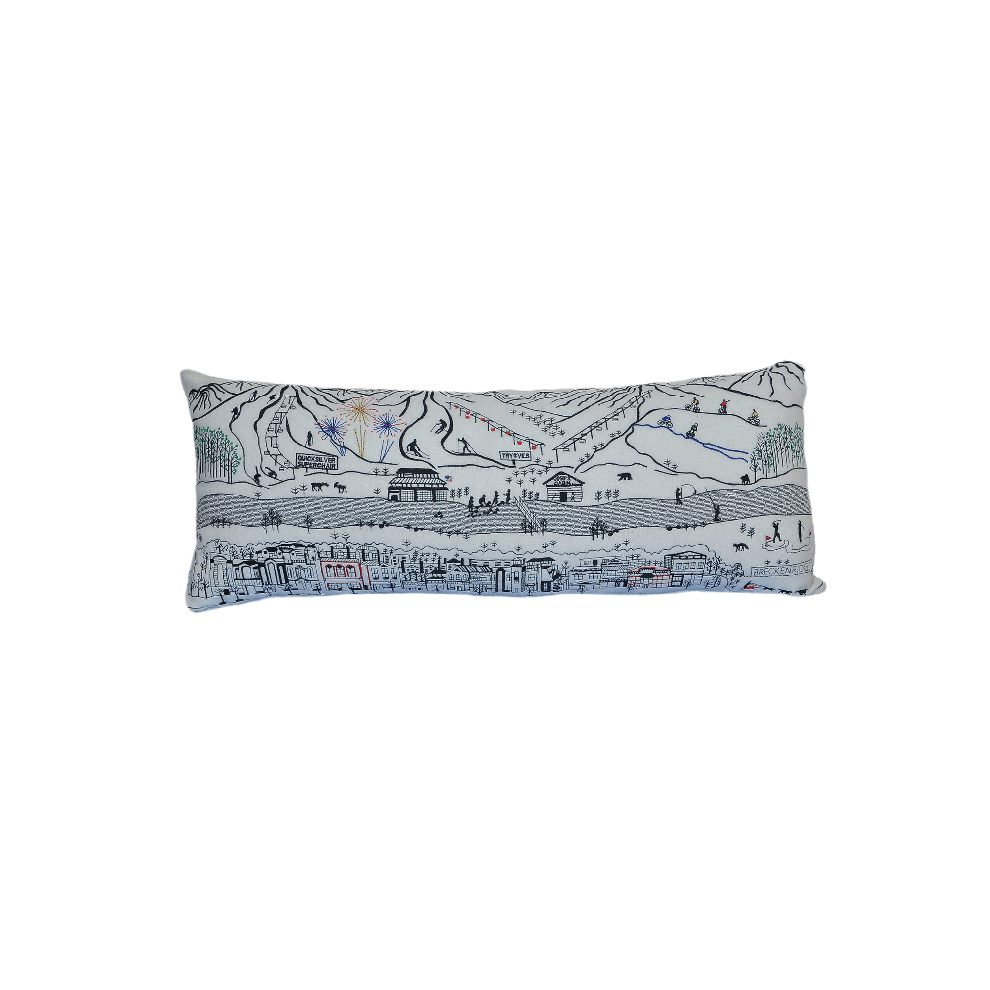 Breckenridge Whimsical Colorado Accent Pillow