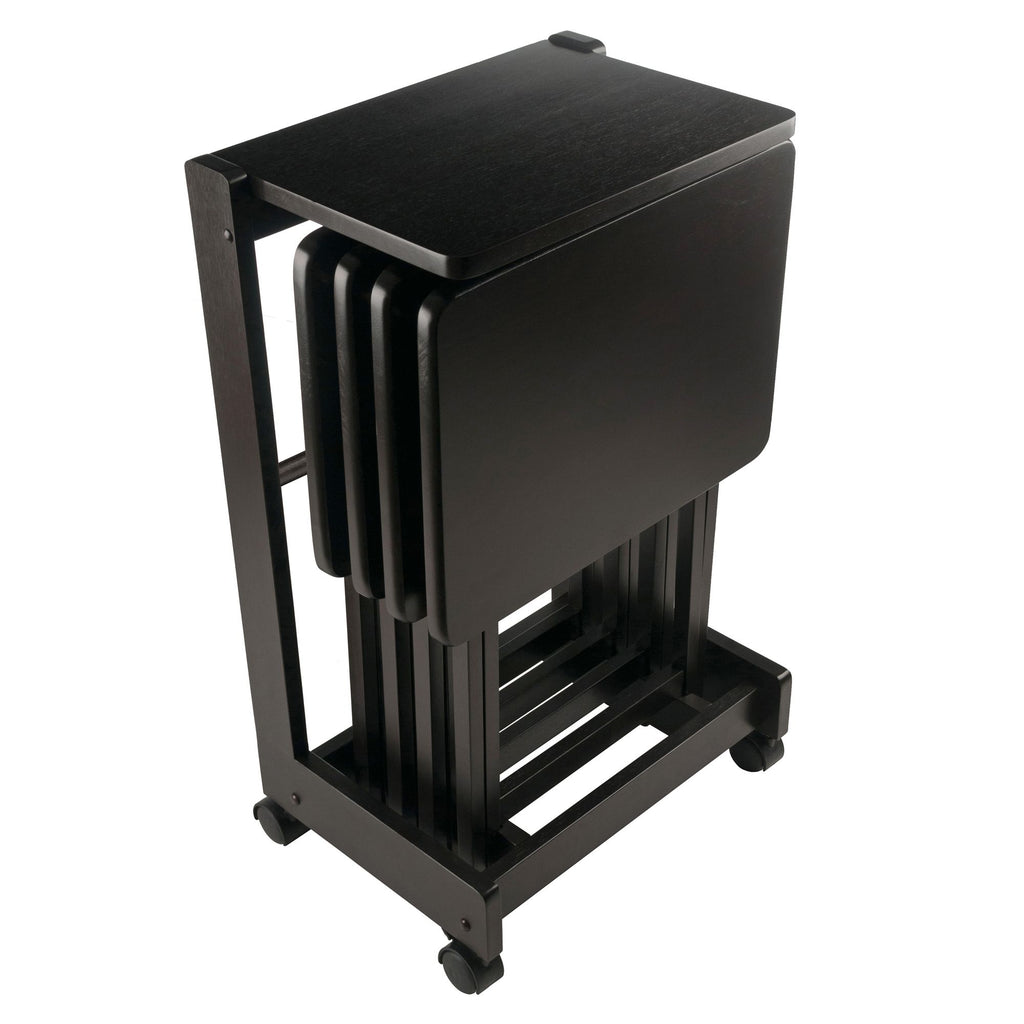 Brienda Folding Snack Tables with Mobile Serving Stand