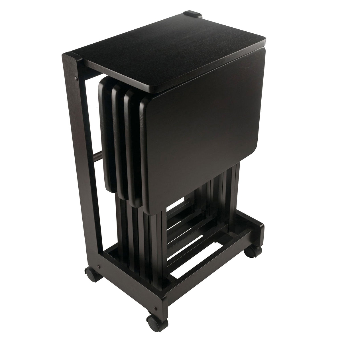 Brienda Folding Snack Tables with Mobile Serving Stand